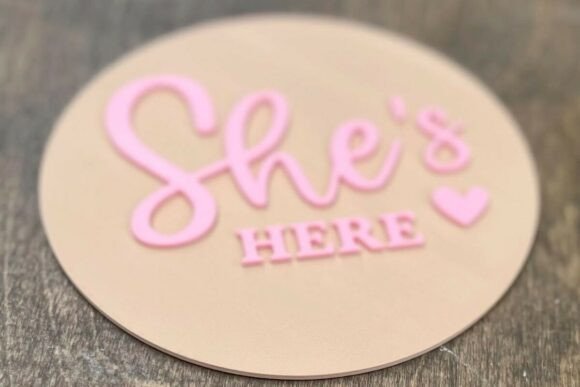 3D Baby Announcement Plaque STL