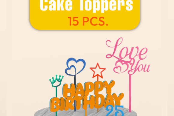 3D Cake Toppers Set: Elevate Your Cakes with This 3D Cake Toppers Set – 15-Piece Bundle for Every Celebration 🎂🎉