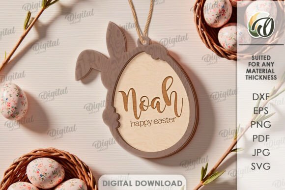 3D Easter Tag Laser Cut