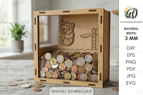 3D Funny Money Bank Laser Cut