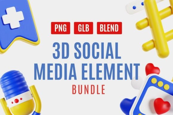 3D Social Media Icon Set