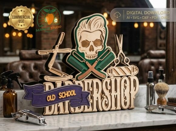Barbershop Skull Old School 3D Layered: Design Evaluation and Application Guide