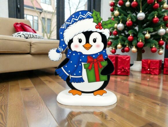Bring Holiday Cheer to Life: Mastering the Cute 3D Penguin Christmas Standing SVG Design