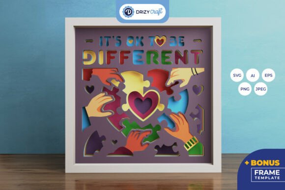 Bringing Awareness to Life: The Artistry of the 'It's Ok to Be Different' 3D Paper Craft