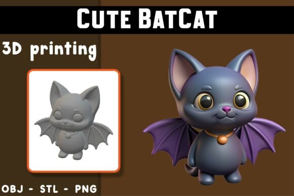 Cute BatCat 3D Model