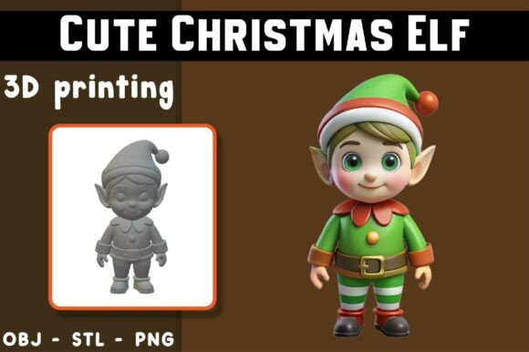 Cute Christmas Elf 3D Model