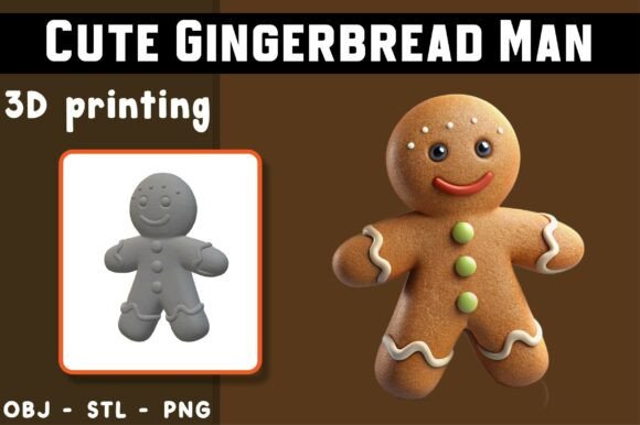 Cute Gingerbread Man 3D Model