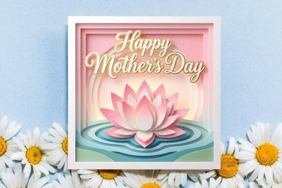 Elevating Digital Celebrations with the Happy Mother’s Day 3D Paper-cut Card PNG
