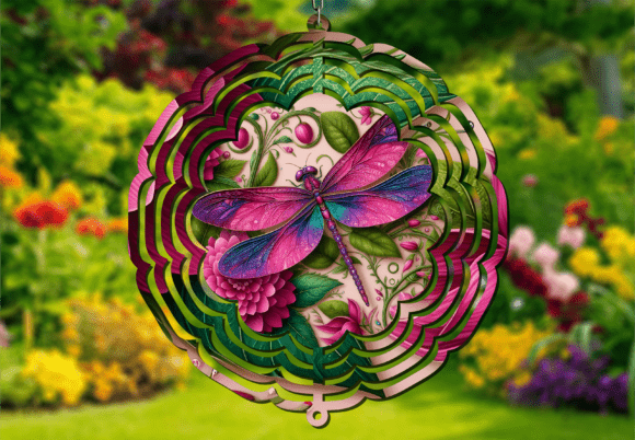 Elevating Outdoor Aesthetics: The Strategic Value of the Pink Floral Dragonfly 3D Wind Spinner Design