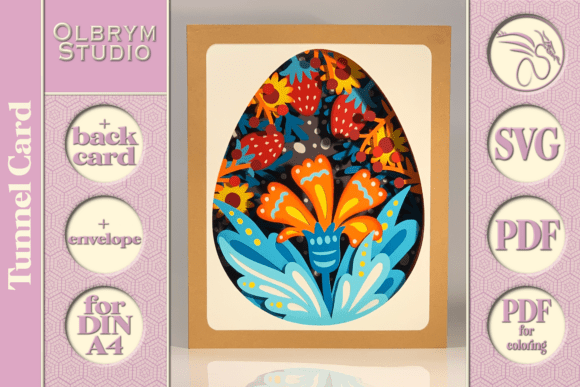 Forest Magic Flowers 3D Tunnel Card SVG