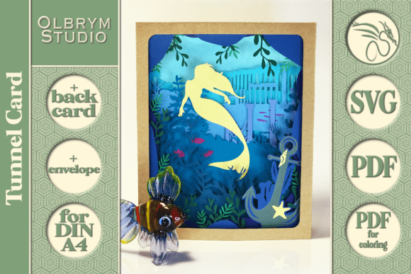 Mermaid 3D Tunnel Card SVG PDF: A Comprehensive Guide to Layered Paper Craft