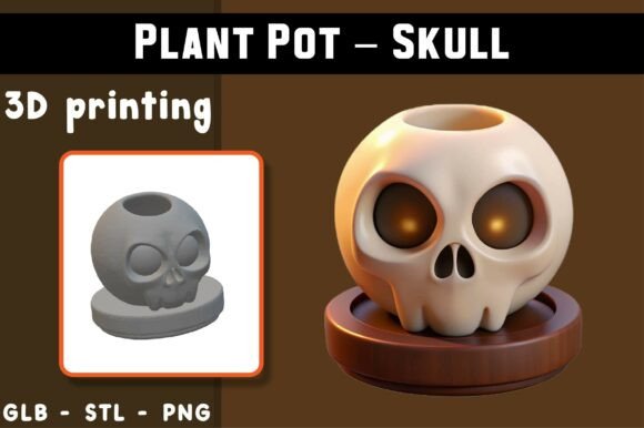 Plant Pot – Skull 3D Model