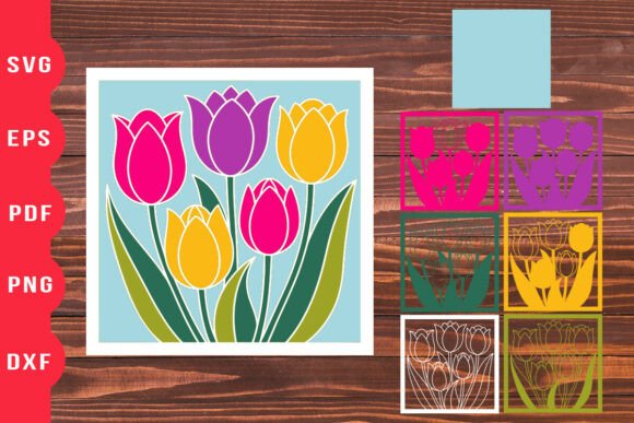 Spring Tulip 3D Shadow Box Art