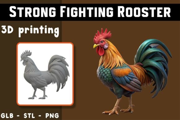 Strong Fighting Rooster 3D Model