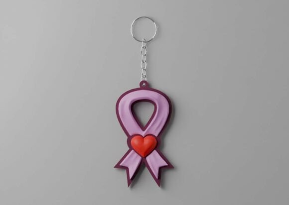 Transforming Solidarity into Physical Objects: The Awareness Ribbon Keychain STL 3D Model for 3D Print